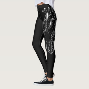 Black Tattoo Modern Sketch Sport Leggings Gym