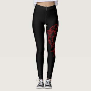 Black Tattoo Modern Sketch Sport Leggings Gym