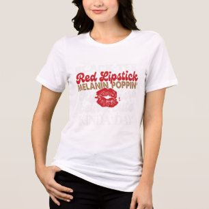 Black Tee Red Lipstick Melanin Juneteten Black Hi