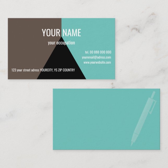 BLACK TRIANGLE Standard, Cartão de visita de 3,5"  (Frente/Verso)