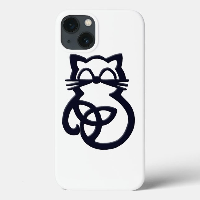 Black Trinity Knot Celtic Cat iPhone 8/7 Case (Verso)