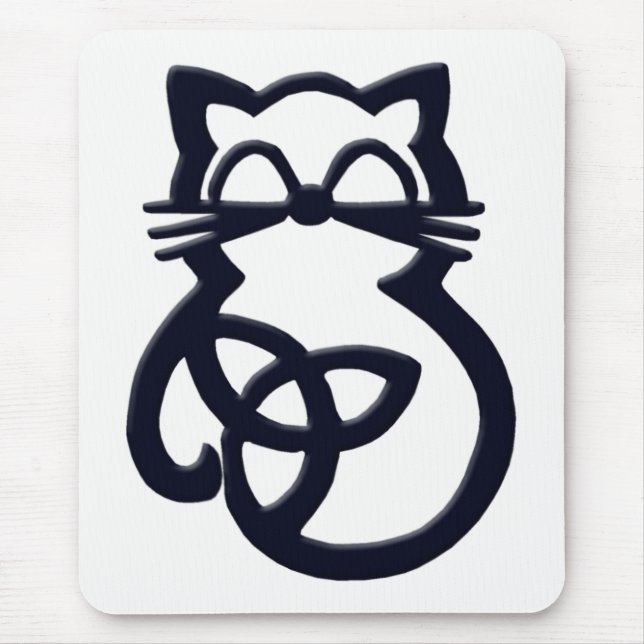 Black Trinity Knot Celtic Cat Mousepad (Frente)