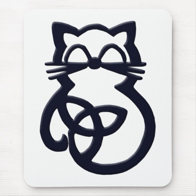 Black Trinity Knot Celtic Cat Mousepad (Frente)