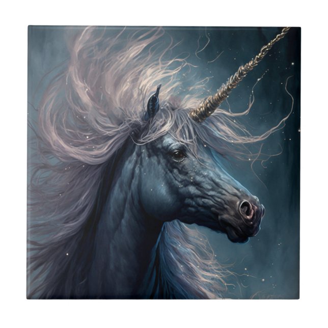 Black Unicorn Fantasy Art (Frente)