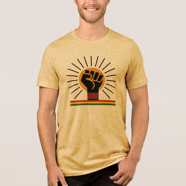 Black Unity Power Fist Rising Sun Tee (Frente)
