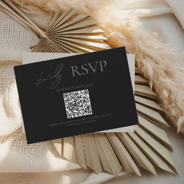 Black where Forever Beging Sage Wedding RSVP Cards