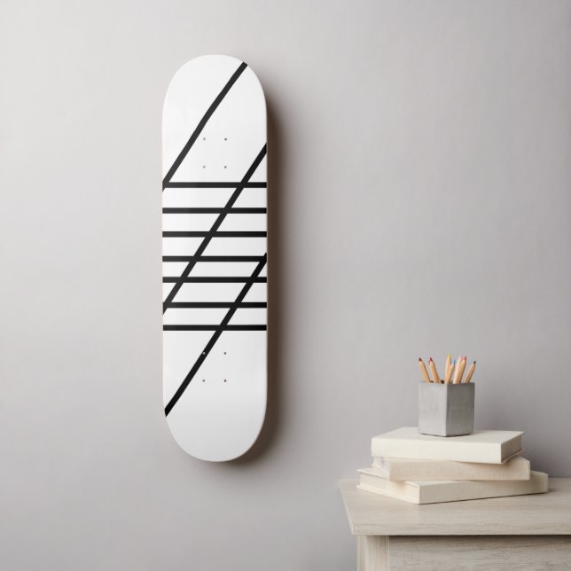 Black & White Abstract Skateboard Wall Art (Arte de parede)