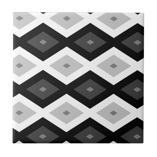 Black, white and grey diamond pattern (Frente)