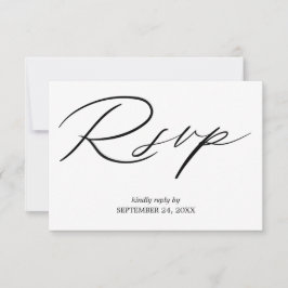 Black & White Calligraphy 2 com Cartão de Resposta