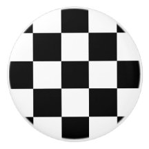 Black & White Checkerboard Ceramic Pull
