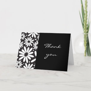 “Black & White Daisy” Cartão de Agradecimento Bran