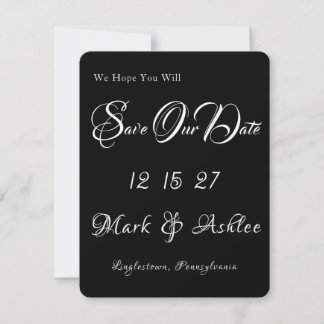 Black White Ink Save the Date Photo Card