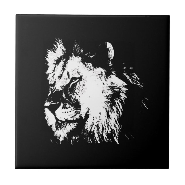 Black White Lion - Animal Pop Art (Frente)