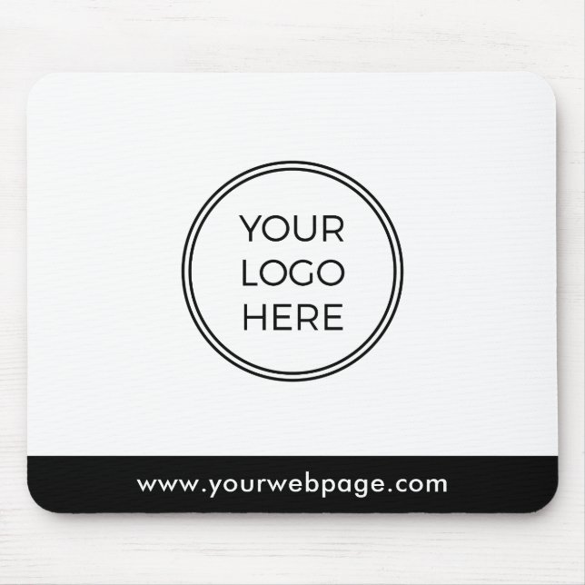 Black White Modern Minimal Business Logo Mouse Pad (Frente)