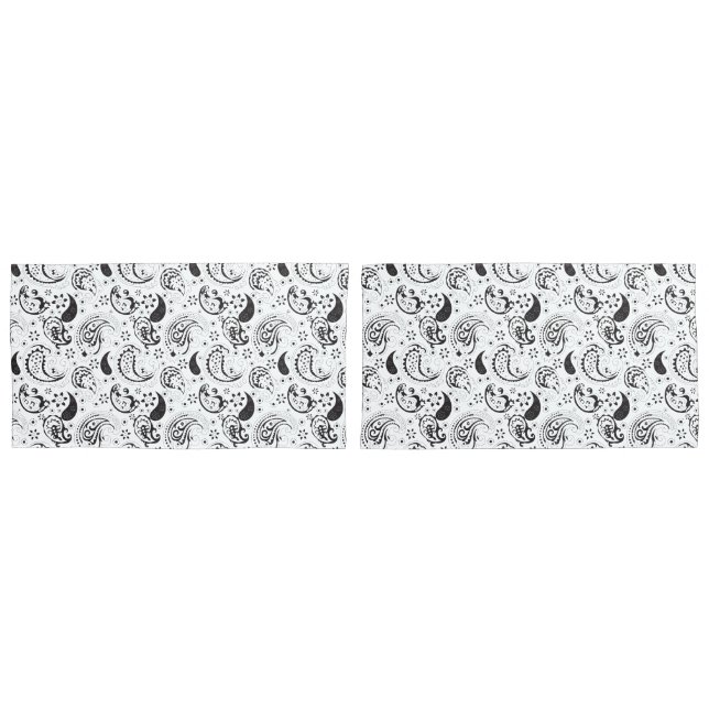 Black & White Paisley Pattern –Elegant Textile Art (Frente - conjunto)