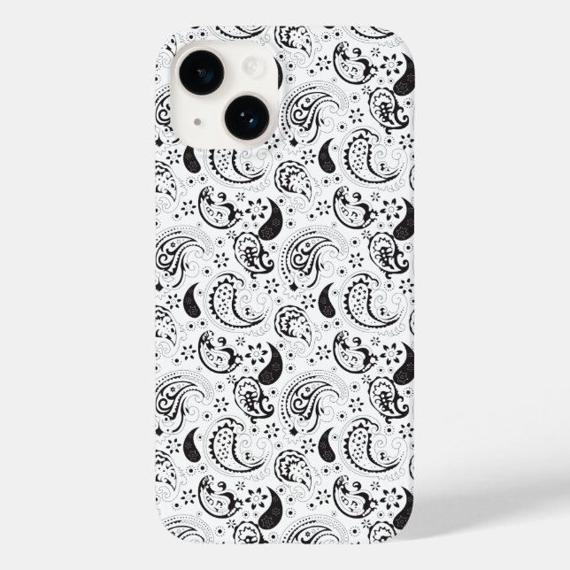Black & White Paisley Pattern –Elegant Textile Art (Verso)