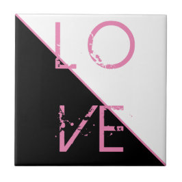 Black White Pink Love Abstrato Art