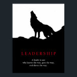 Black White Pop Art Leadership Wolf Poster<br><div class="desc">Wolves Digital Artwork - Wolf Silhouette Computer Animal Art - College Pop Art - Wild Animals Computer Images</div>