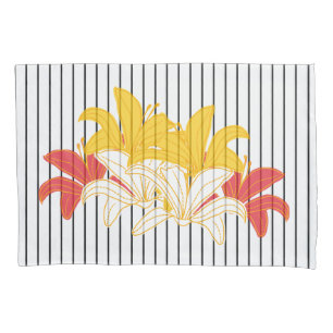 Black White Stripe Yellow Orange Lily