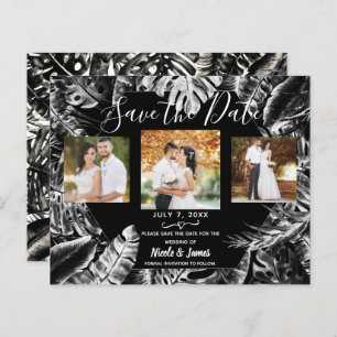 Black White Tropical Saiu Casamento Salvar Data