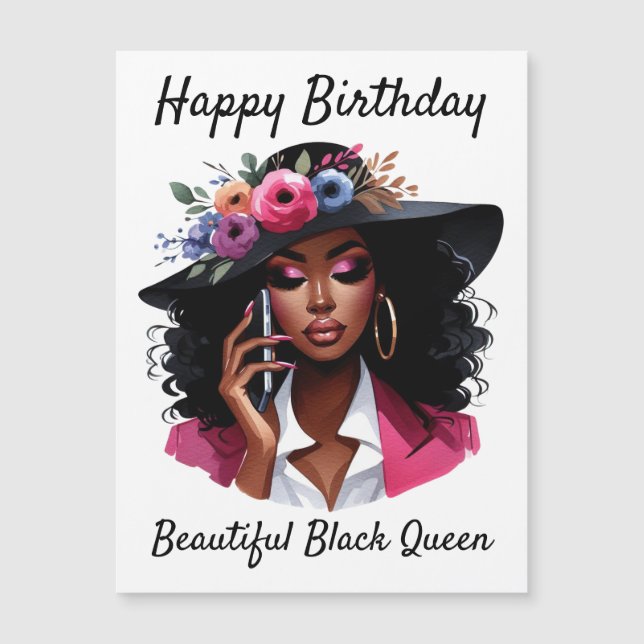 Black woman birthday card (Frente)