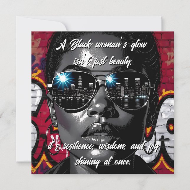 Black Women's Quote | City Skyline in Sunglasses (Frente)