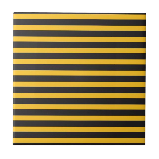 Black Yellow Horizontal Lines Geometric Bee Animal (Frente)