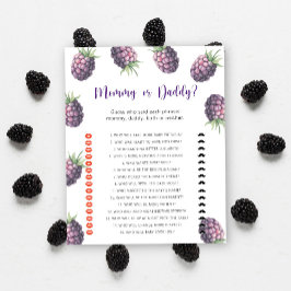 Blackberry - jogo de chá de bebê mamãe ou papai