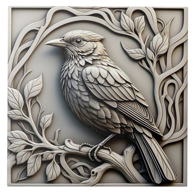Blackbird - Azulejo cerâmico Art Nouveau (Frente)