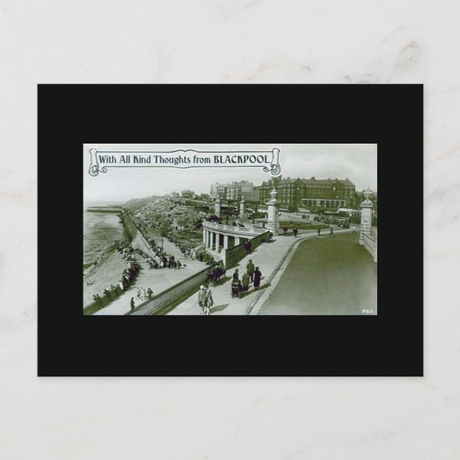 Blackpool, Cartão Postal Antigo (Frente)