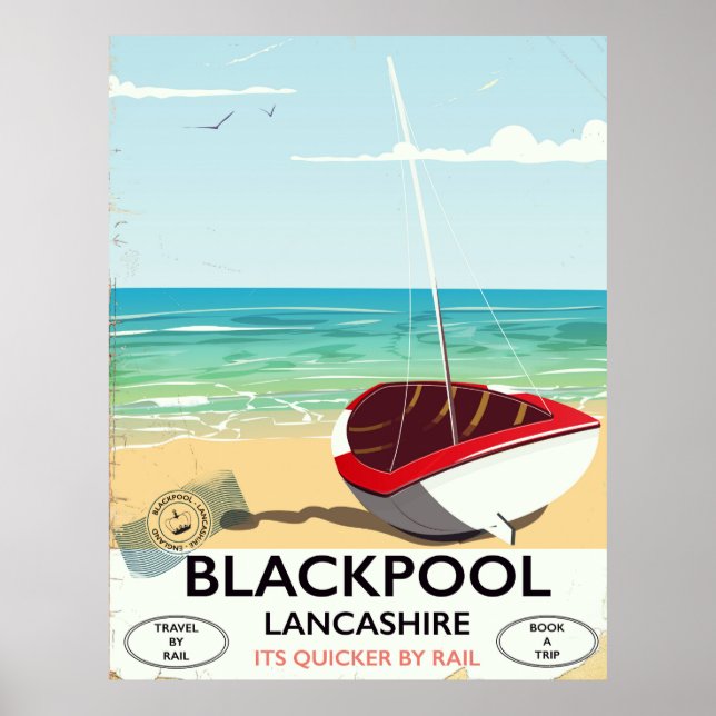 Blackpool, lancashire, poster ferroviário (Frente)