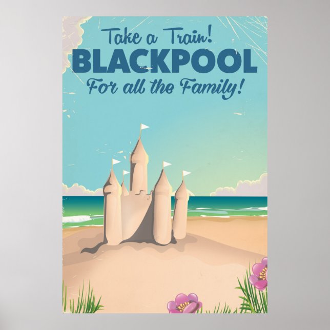 Blackpool, poster de viagens de sandcastle da Ingl (Frente)