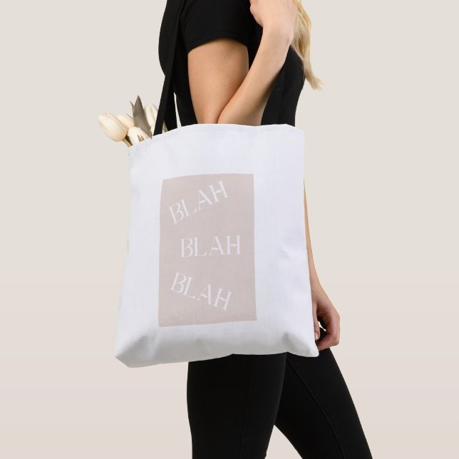 Blah Blah Blah Tote Bag – Funny Minimalist Quote (Close Up)