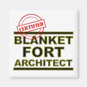 Blanket Fort Architect Imã de geladeira Engraçad