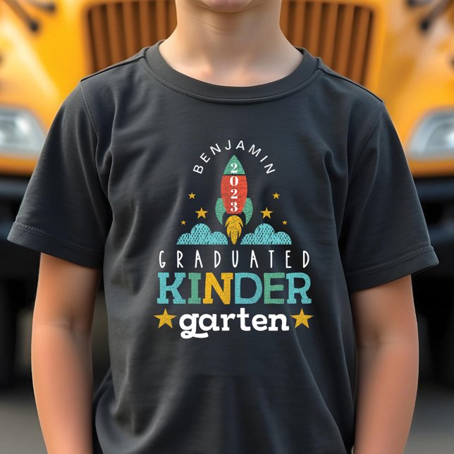 Blast Off Graduated Kindergarten 2022 Rocket Ship (Blast Off Graduated Kindergarten 2023 Rocket Ship Tri-Blend Shirt)