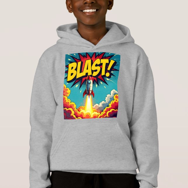 BLAST! Vintage Comic Style Rocket Explosion (Frente)
