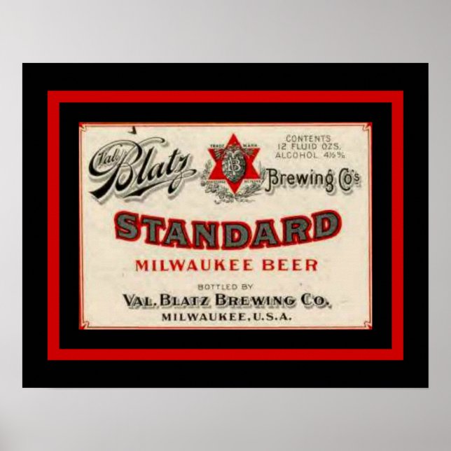 Blatz Beer 16 x 20 Vintage Ad Poster (Frente)