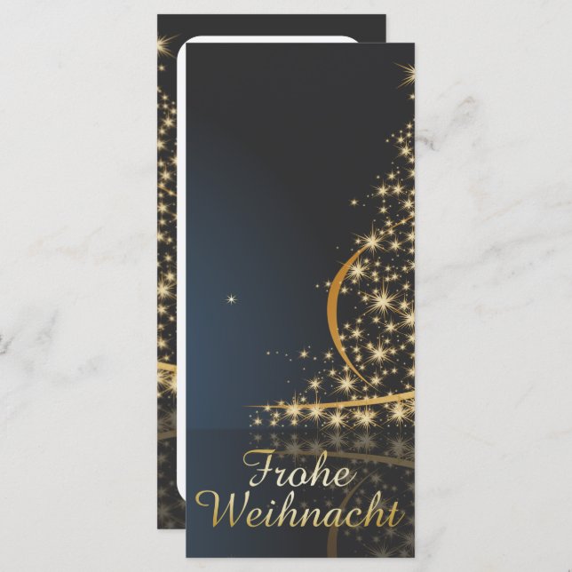 Blaues Weihnachtsmočimit goldenem Weihnachtsbaum (Frente/Verso)
