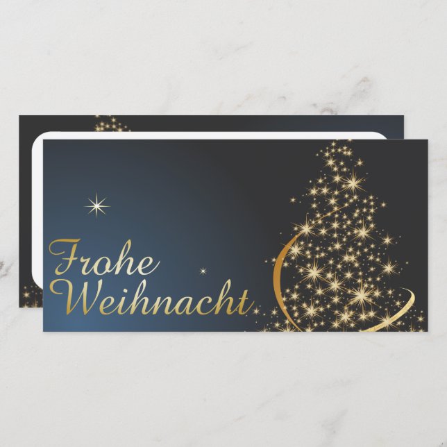 Blaues Weihnachtsmočimit goldenem Weihnachtsbaum (Frente/Verso)