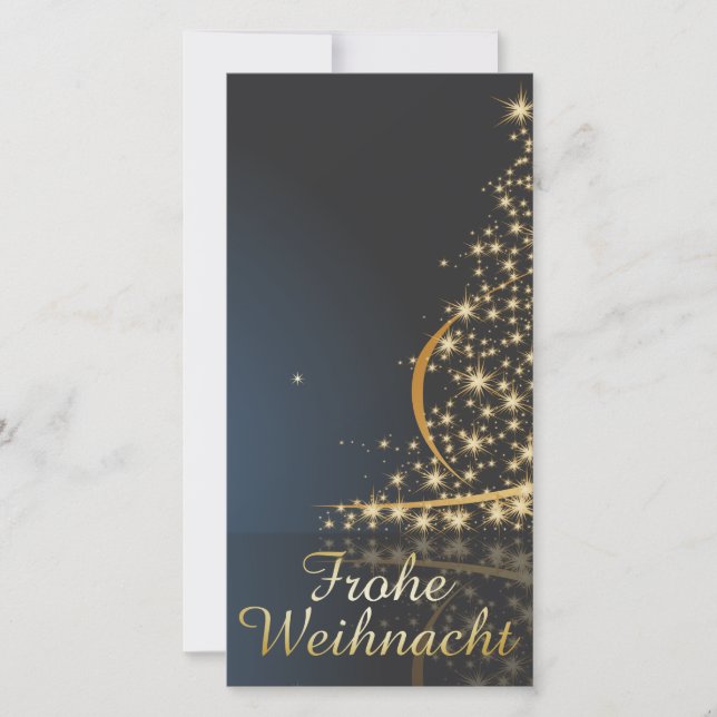 Blaues Weihnachtsmočimit goldenem Weihnachtsbaum (Frente)