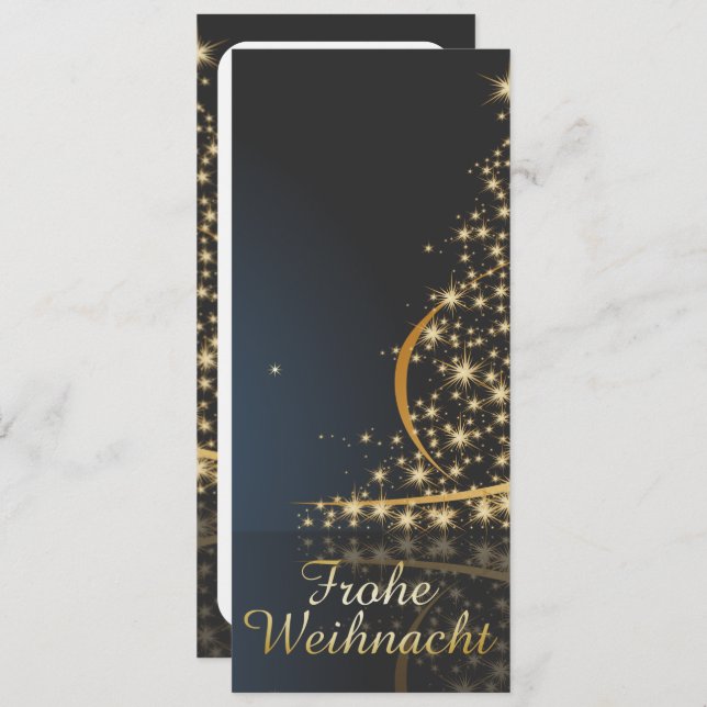 Blaues Weihnachtsmočimit goldenem Weihnachtsbaum (Frente/Verso)