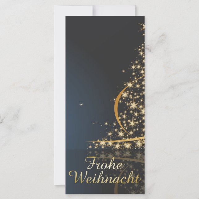 Blaues Weihnachtsmočimit goldenem Weihnachtsbaum (Frente)