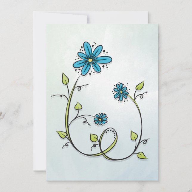 Blauwe bloemen illustratie (Frente)