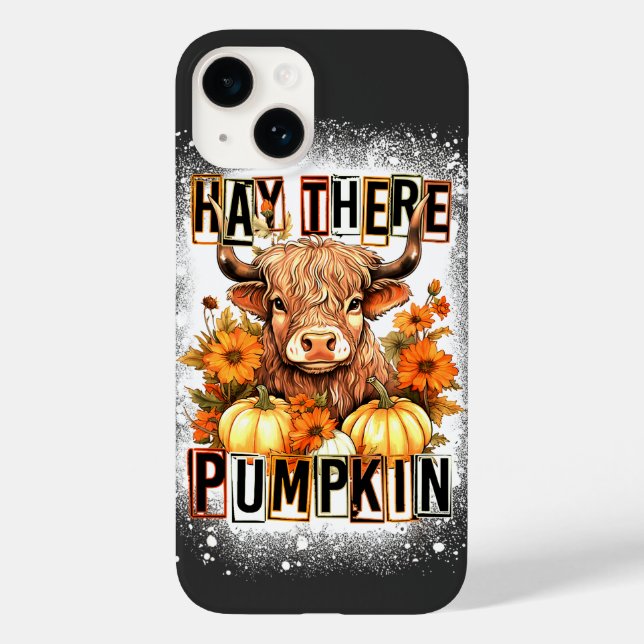 Bleached Hay Ali Pumkin Highland Cow outono (Verso)