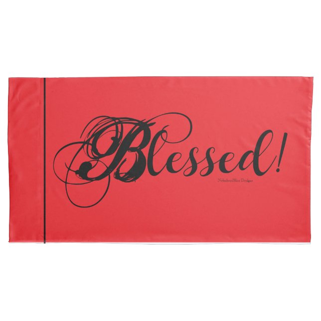 Blessed! Pillow Case Set (Red) (Frente-Esquerda)