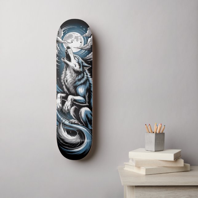 Bleu Wolf Skateboard design (Arte de parede)