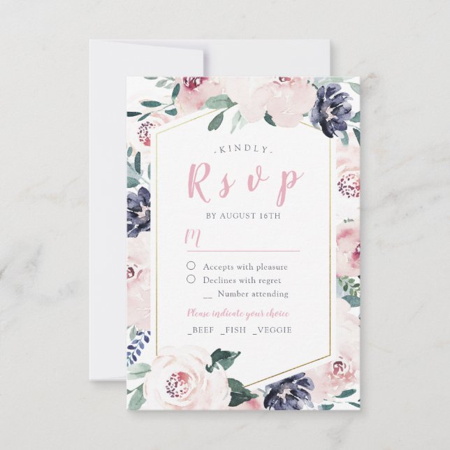 Blindagem botânica para o casamento floral RSVP (Frente)