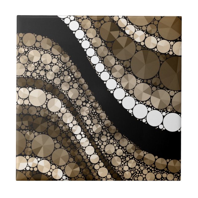 Bling abstrato louco Brown e creme (Frente)