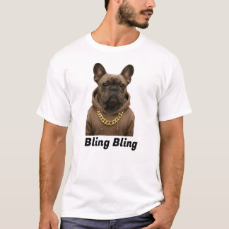 Bling Bling Bling Engraçado Camiseta Bulldog com D