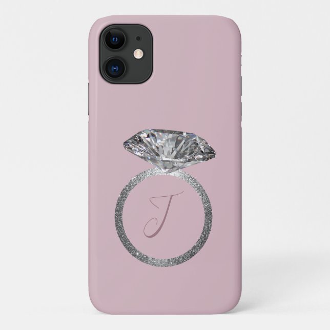 Bling Diamond e Blush Pink Capa de telefone (Verso)
